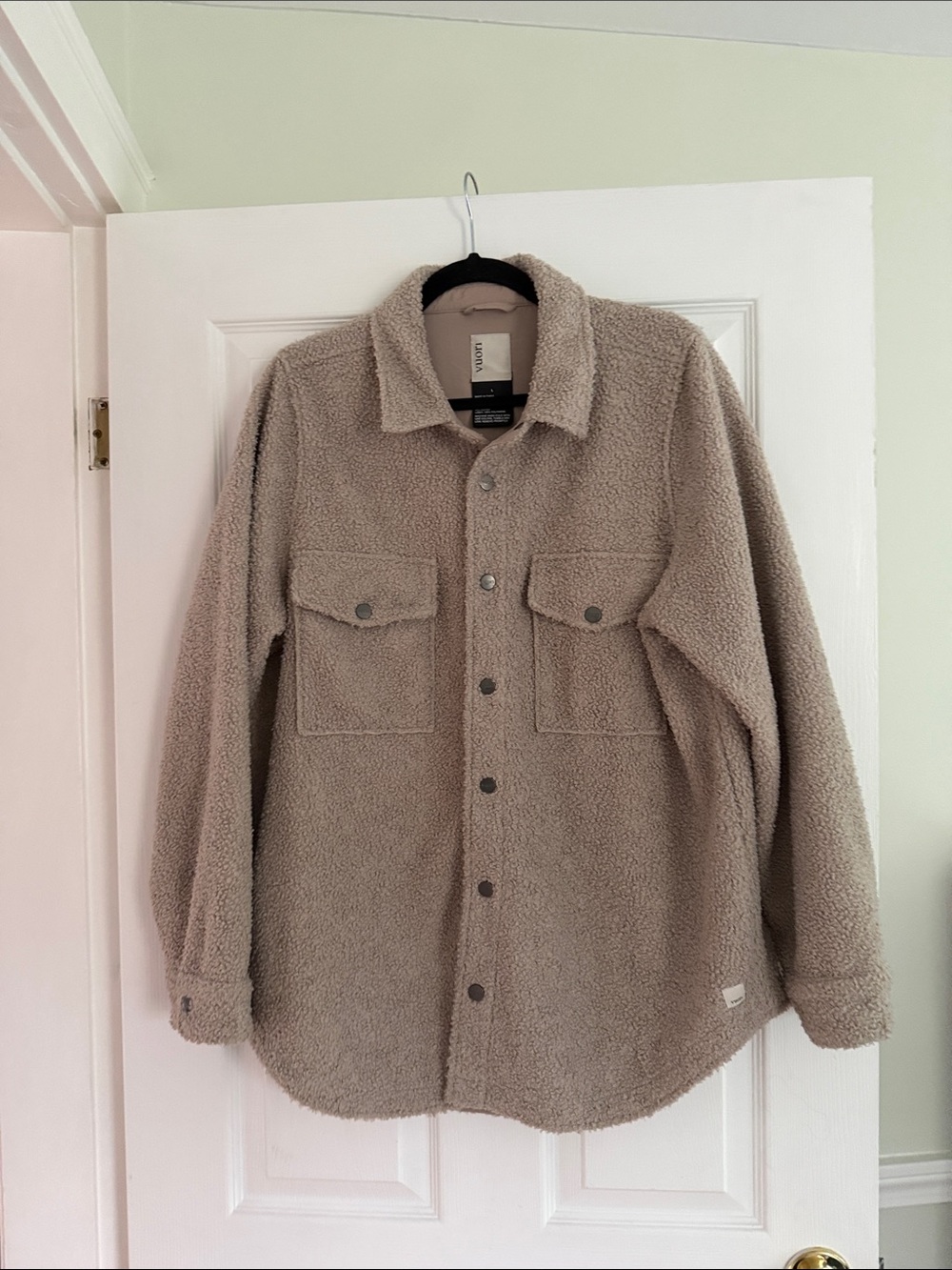 Vuori Taupe Sherpa Button-Up Jacket/Shacket